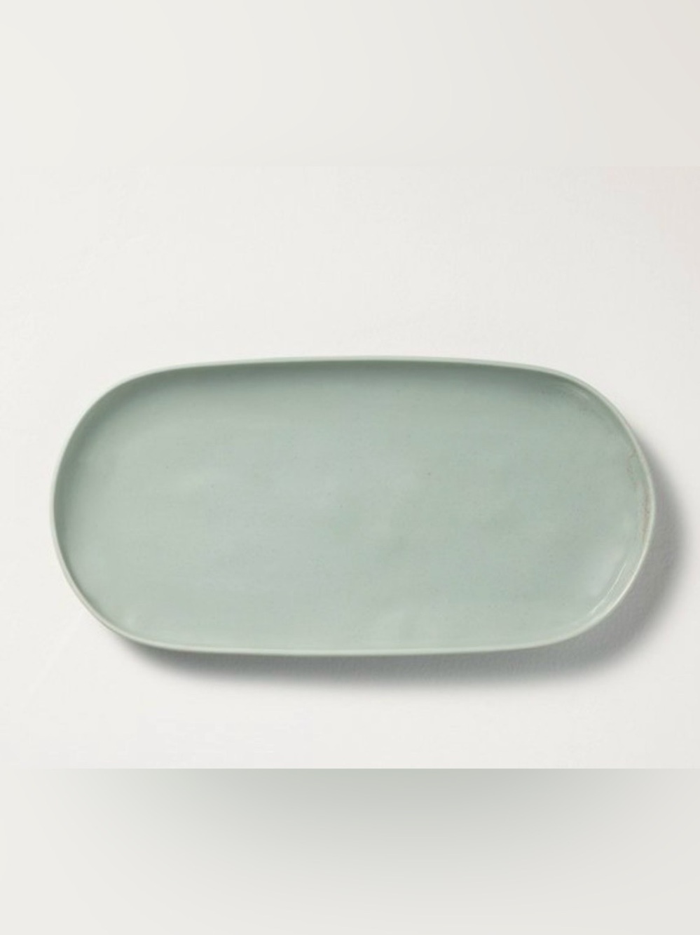 Hearth & Hand Oval Stoneware Serving Plate Blue 14”x7” NWT